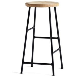 HAY Cornet Bar Stool Low H: 65 cm - Soft Black/Oak Oiled