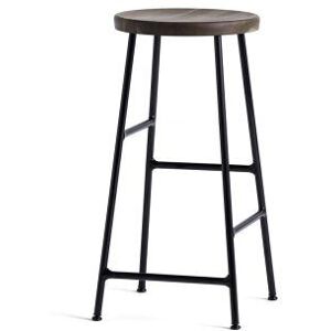 HAY Cornet bar stool Low H: 65 cm - Soft black/Smoked solid oak