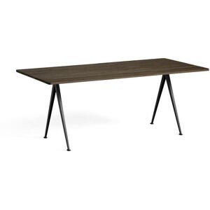 Hay Pyramide Table 02 190x85 cm - Black Powder Coated Steel/Smoked Oak