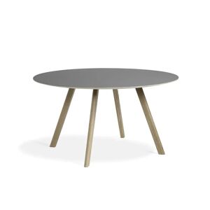Hay CPH25 Round Table Ø: 140 cm - Eg Sæbebehandlet / Grå Linoleum