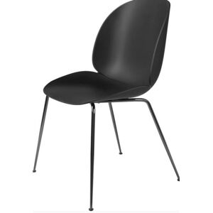 Gubi Beetle Dining Chair Conic Base - Black mat base / Black Shell