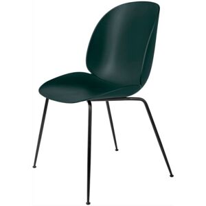 Gubi Beetle Dining Chair Conic Base - Black Base / Dark Green Shell