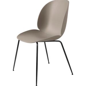 Gubi Beetle Dining Chair Conic Base - Black Base / New Beige Shell