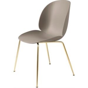 Gubi Beetle Dining Chair Conic Base - Brass Base / New Beige Shell