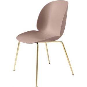 Gubi Beetle Dining Chair Conic Base - Brass Base / Sweet Pink Shell