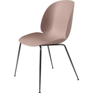 Gubi Beetle Dining Chair Conic Base - Black Chrome Base / Sweet Pink Shell