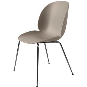 Gubi Beetle Dining Chair Conic Base - Chrome Base / New Beige Shell