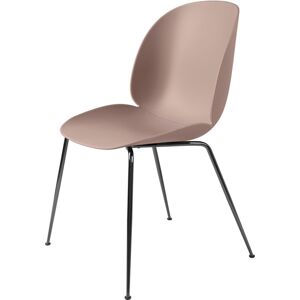 Gubi Beetle Dining Chair Conic Base - Chrome Base / Sweet Pink Shell