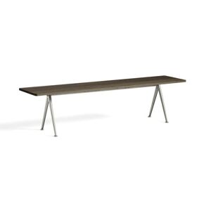 HAY Pyramid Bench 12 L: 190 cm - Beige Steel Base/Smoked Oiled Oak