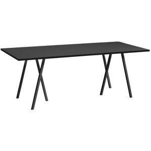 HAY Loop Stand Table 200x92,5 cm - Black/Black Linoleum