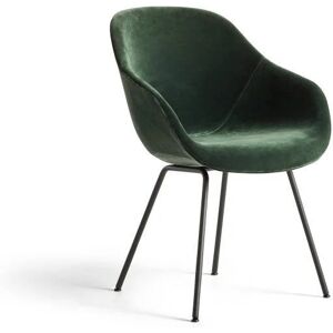 HAY AAC127 About a Chair Spisebordsstol Polstret SH: 47,5 cm - Black Powder Coated Steel/Lola Dark Green