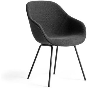 HAY AAC127 About a Chair Spisebordsstol Polstret SH: 47,5 cm - Black Powder Coated Steel/Dot 1682 Antracite