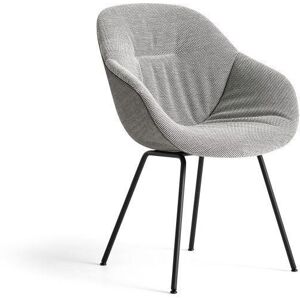 Hay AAC127 Soft Duo About a Chair Spisebordsstol Polstret SH: 47,5 cm - Black Powder Coated Steel/Dot 1682 02Bianco Nero/Remix 152