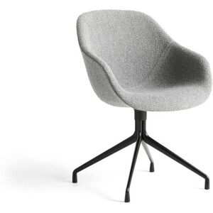 Hay AAC121 About a Chair Spisebordsstol Polstret SH: 47,5 cm - Black Powder Coated Aluminium/Flamiber Grey C8