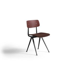 Hay Result chair SH: 46 cm - Black base/Dark brick oak/Remix 373
