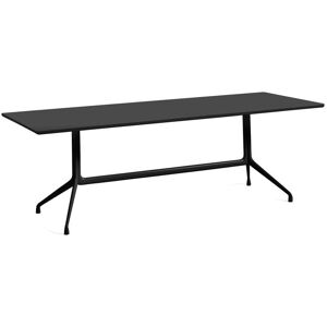 Hay AAT10 Table 220x90 cm - Black Powder Coated Aluminium/Black Linoleum