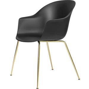 GUBI Bat Dining Chair Conic Base - Brass semi matt base/Black