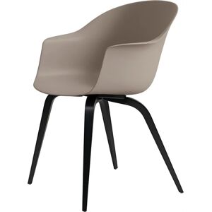 Gubi Bat Dining Chair Wood Base - Black Stained Beech/New beige