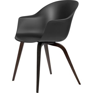 Gubi Bat Dining Chair Wood Base 45 cm - Smoked Oak/Black