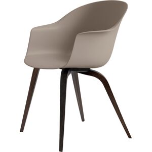 Gubi Bat Dining Chair Wood Base 45 cm - Smoked Oak/New beige