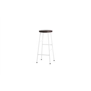 HAY Cornet bar stool High H: 75 cm - cream white/smoked solid oak