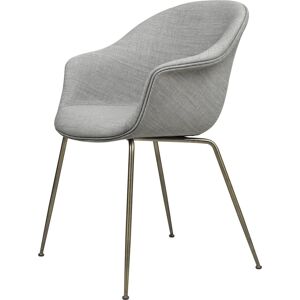 Gubi Bat Dining Chair Fully Upholstered Conic Base SH: 48 cm - Chrome Base/Kvadrat 133