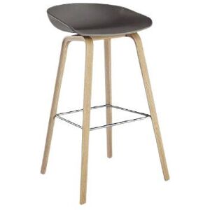 Hay AAS32 Barstol High SH: 74 cm - Soaped Oak Veneer / Grey / Footrest Stainless Steel