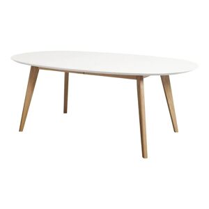 Andersen Furniture DK10 Ovalt Spisebord Med Udtræk 110x190x72 cm - Hvid Laminat/Sæbebehandlet Eg
