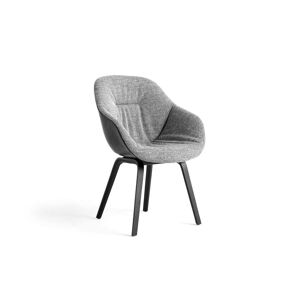 Hay AAC123 Soft Duo About a Chair Spisebordsstol Polstret SH: 47,5 cm - Black Lacquered Oak Veneer/Hallingdal 166/Sense Black