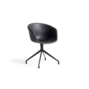 HAY AAC21 About a Chair Spisebordsstol Fuldpolstret SH: 46 cm - Black Powder Coated Aluminium/Sense Black
