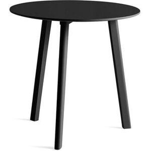 Hay CPH Deux 220 Table Ø: 75 cm - Ink Black Lacquered Solid Beech/Ink Black Laminate