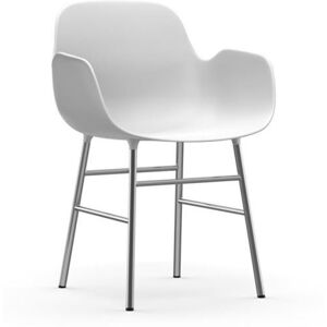 Normann Copenhagen Form Armstol SH: 44cm - Hvid/Krom