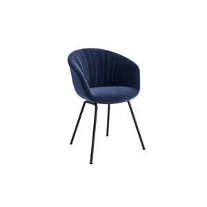 HAY AAC27 Soft About a Chair Spisebordsstol Fuldpolstret m. Armlæn SH: 46 cm - Black Powder Coated Steel/Lola Navy