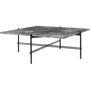 GUBI TS Coffee Table Square 105x105 cm - Black Base/Grey Emperador Marble