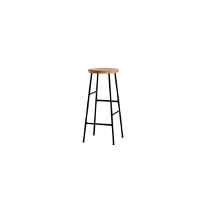HAY Cornet bar stool High H: 75 cm - soft black/Oiled oak