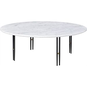 Gubi IOI sofabord Ø: 100cm - Black Semi Matt/White Carrara