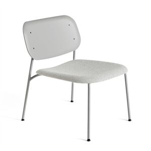 HAY Soft Edge 100 Lounge Seat Upholstery SH: 40 cm - Soft Grey Powder Coated Steel Soft Grey Stained/Hallingdal 116