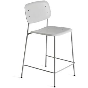 HAY Soft Edge P10 Bar Stool Low SH: 65 cm - Soft Grey Powder Coated Steel/Soft Grey