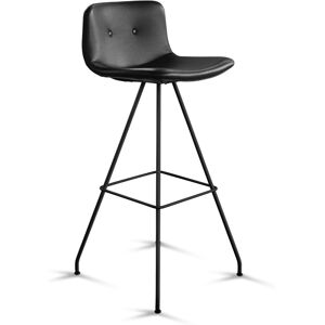 Bent Hansen Primum Bar Stool High SH: 79 cm - Zenzo 2 207 Black Leather/Black Powder Coated Steel