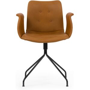 Bent Hansen Primum Armstol SH: 46 cm - Zenzo 2 223 Cognac Læder/Sorte Metalben m. Drejestel