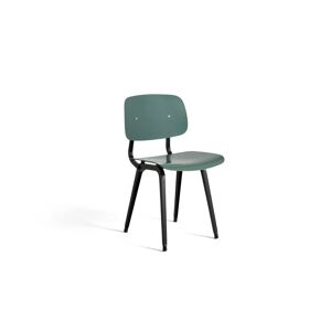 HAY Revolt Spisebordsstol SH: 46,5 cm - Black Powder Coated Steel/Petrol Green