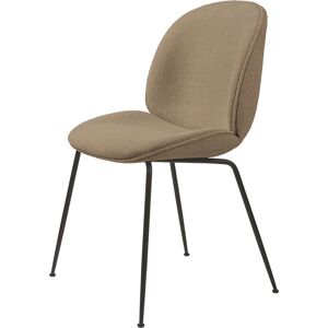 GUBI Beetle Dining Chair Fully Upholstered Light Bouclé SH: 45 - Black/003