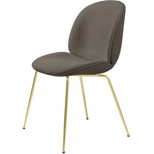 GUBI Beetle Dining Chair Fully Upholstered Light Bouclé SH: 45 - Brass/004
