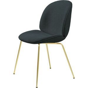 GUBI Beetle Dining Chair Fully Upholstered Light Bouclé SH: 45 - Brass/028