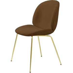 GUBI Beetle Dining Chair Fully Upholstered Light Bouclé SH: 45 - Brass/006