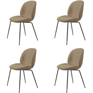 GUBI Beetle Dining Chair Fully Upholstered Light Bouclé SH: 45 - Black/003 SÆT AF 4 KAMPAGNETILBUD