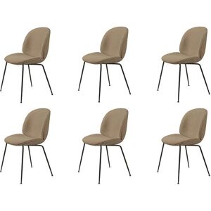 GUBI Beetle Dining Chair Fully Upholstered Light Bouclé SH: 45 - Black/003 SÆT AF 6 KAMPAGNETILBUD