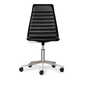 Paustian Spinal Chair 44 High Back SH: 43-55 cm - Chrome Base w. Castors/Black Sierra Leather