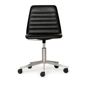 Paustian Spinal Chair 44 High SH: 43-55 cm - Chrome Base w. Castors/Black Sierra Leather