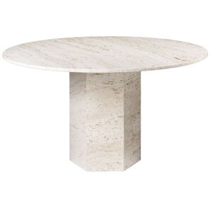 GUBI Epic Dining Table Ø: 130 cm - White Travertine